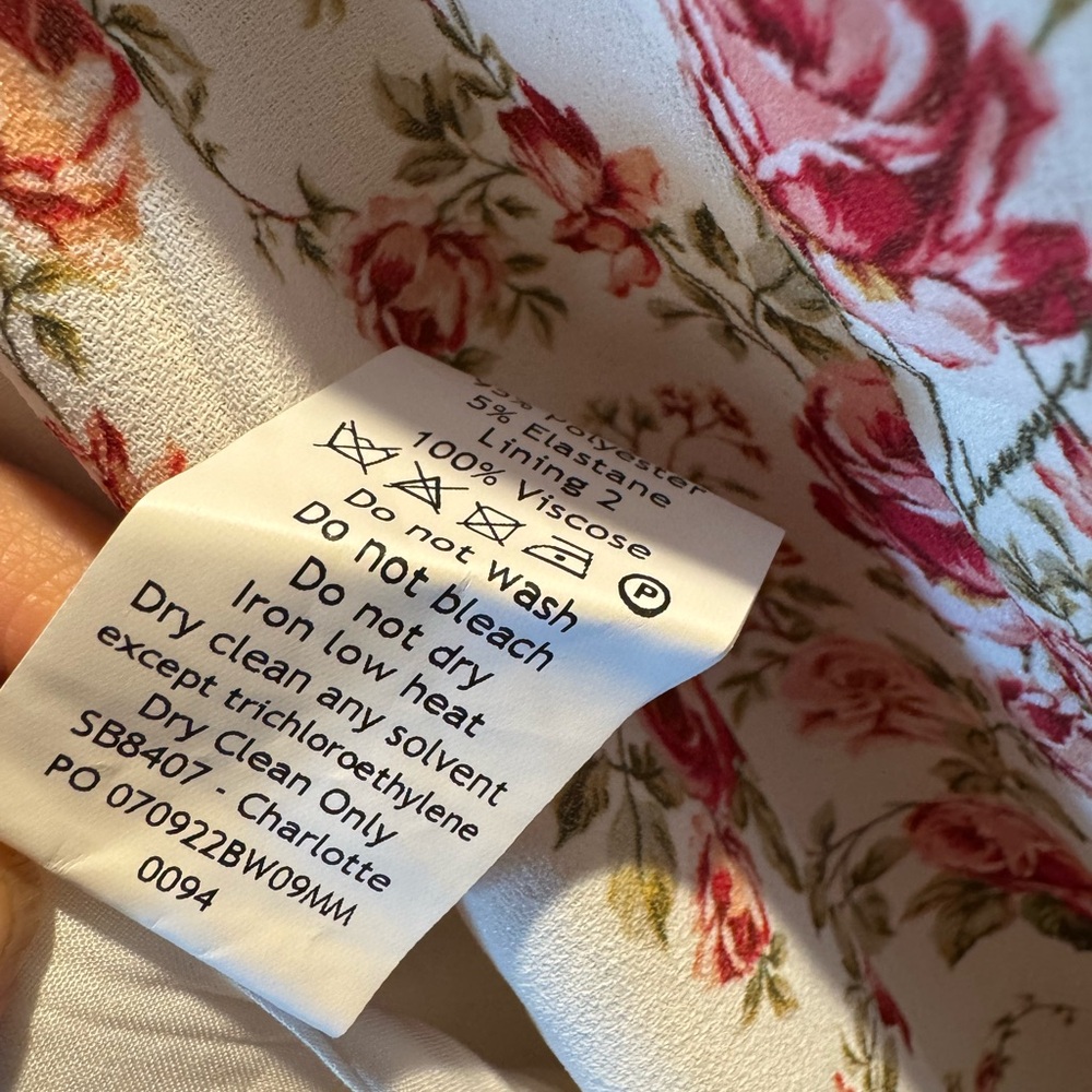 House of CB White Floral Midi Dress with Pink Roses - Picture 12 of 14
